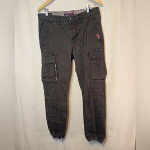 Superdry International Men's Cargo Pants 30L Black Jogger Style